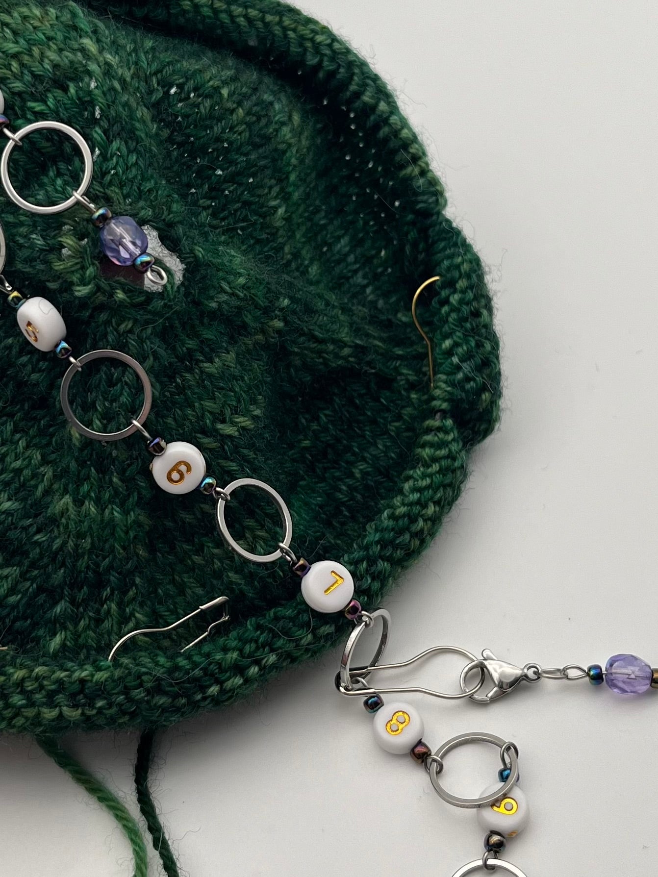 Reihenzähler 1-10 Rondellperle mit kleinem Ring Silber