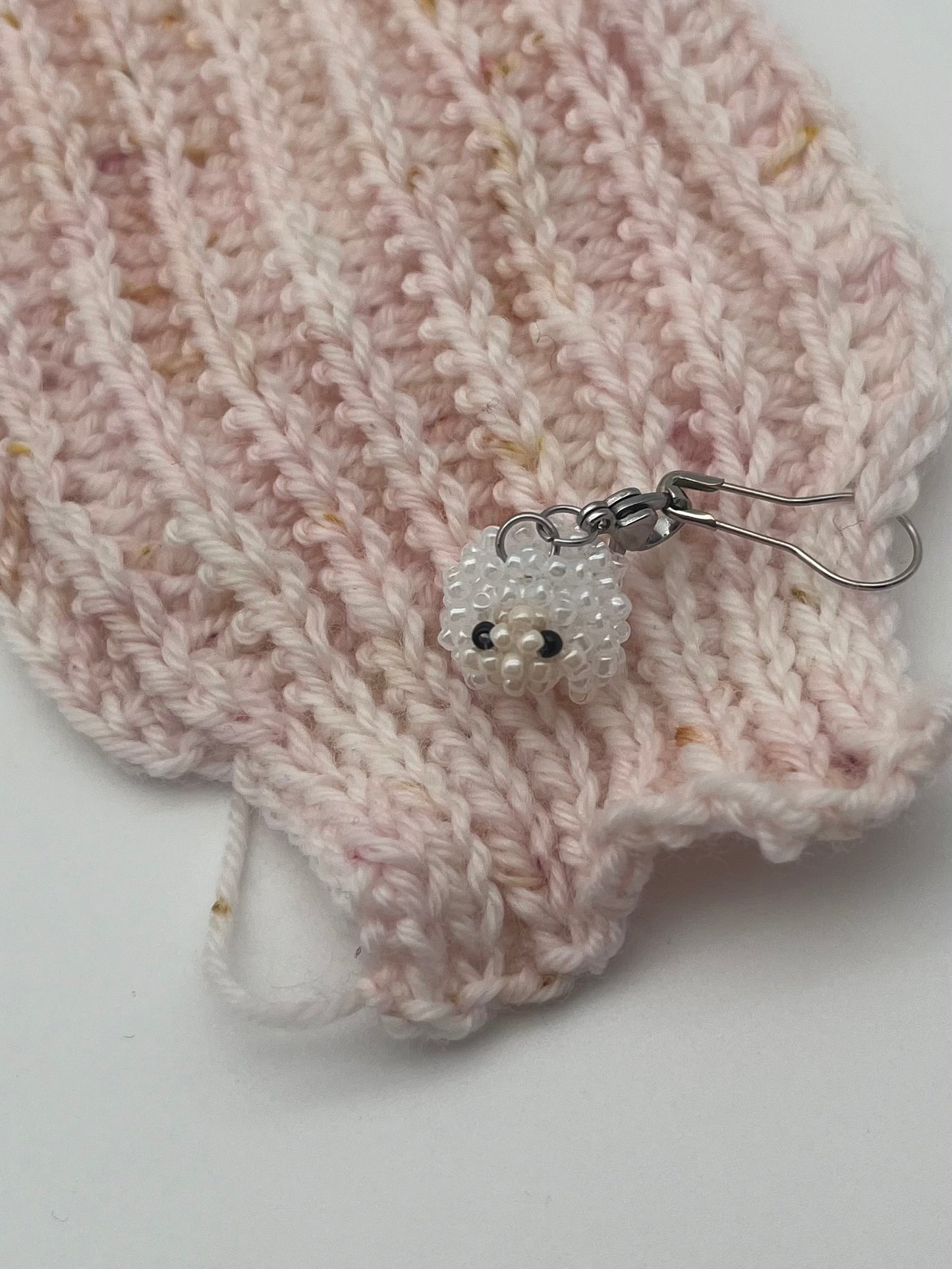 Schäfchen Weiß mit Karabiner Silber