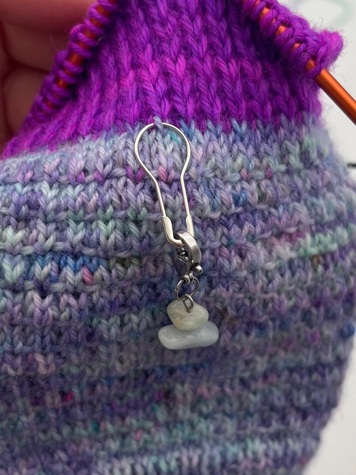 Morganit Stein mit Karabiner Silber