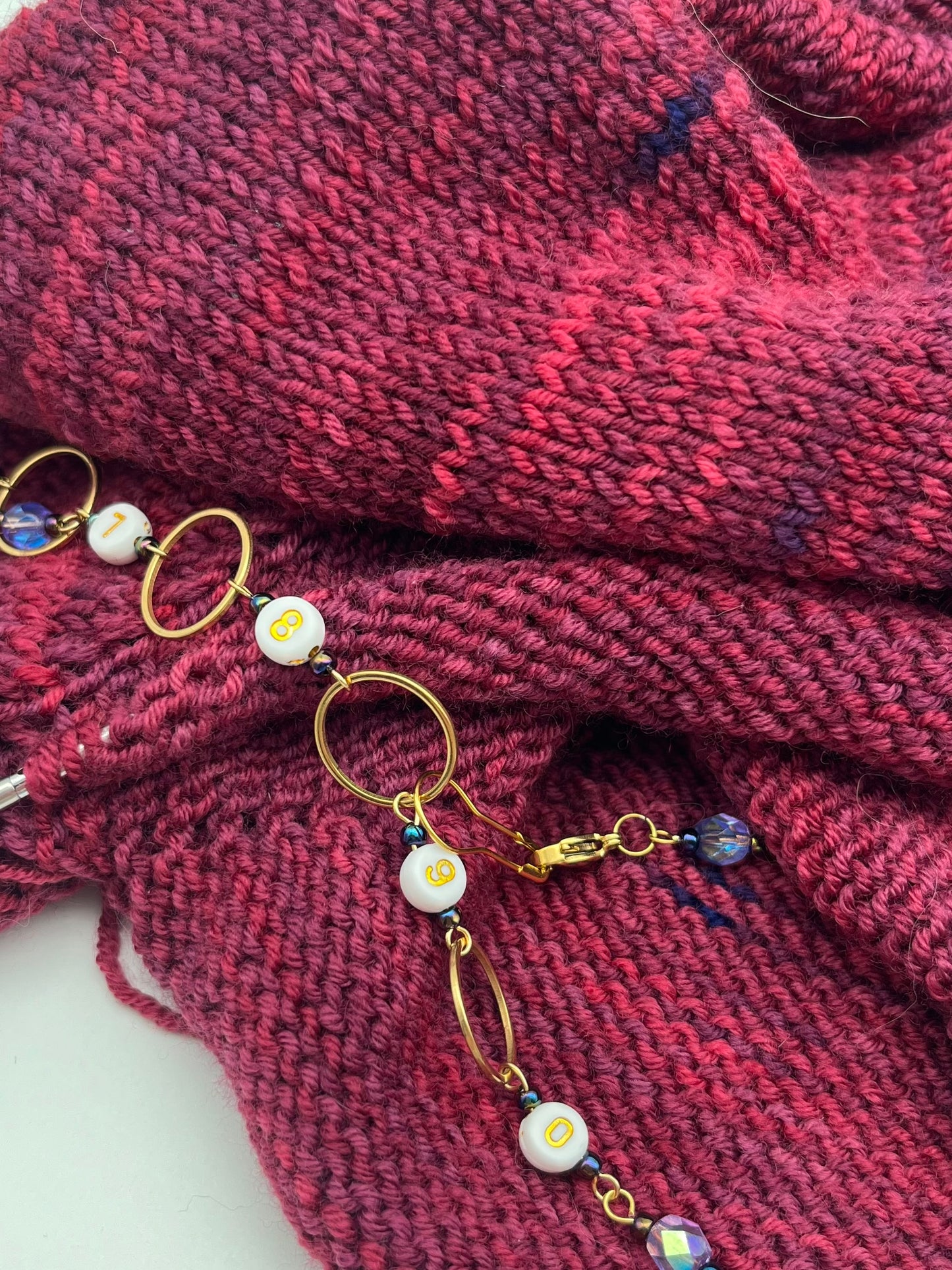 Reihenzähler 1-10 Rondellperle mit großem Ring Gold