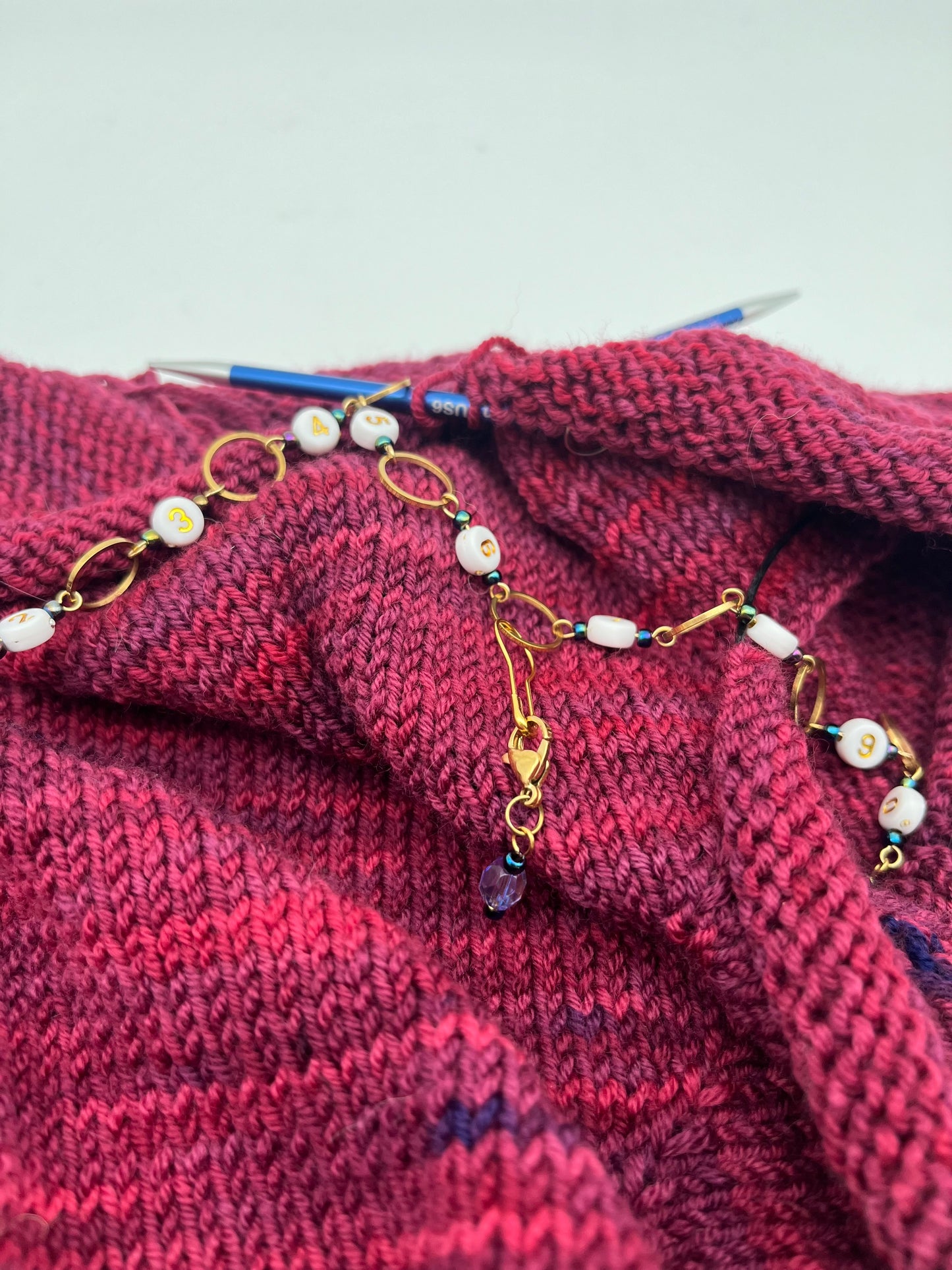 Reihenzähler 1-10 Rondellperle mit kleinem Ring Gold