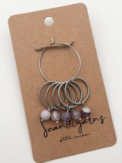 Amethyst mit großem Ring 5er Set Silber