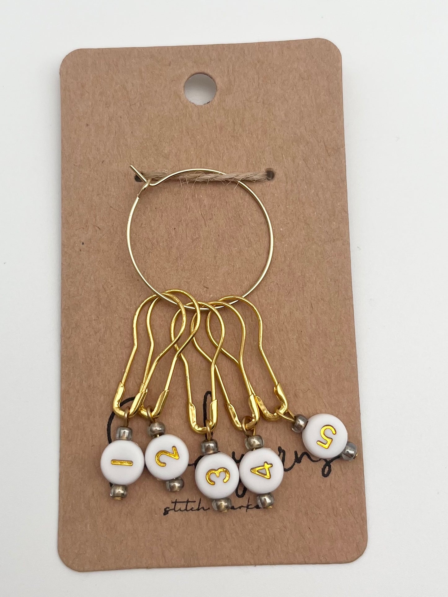 Reihenzähler 1-5 Weiß/Grau Gold