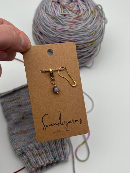 Amethyst mit Karabiner Gold