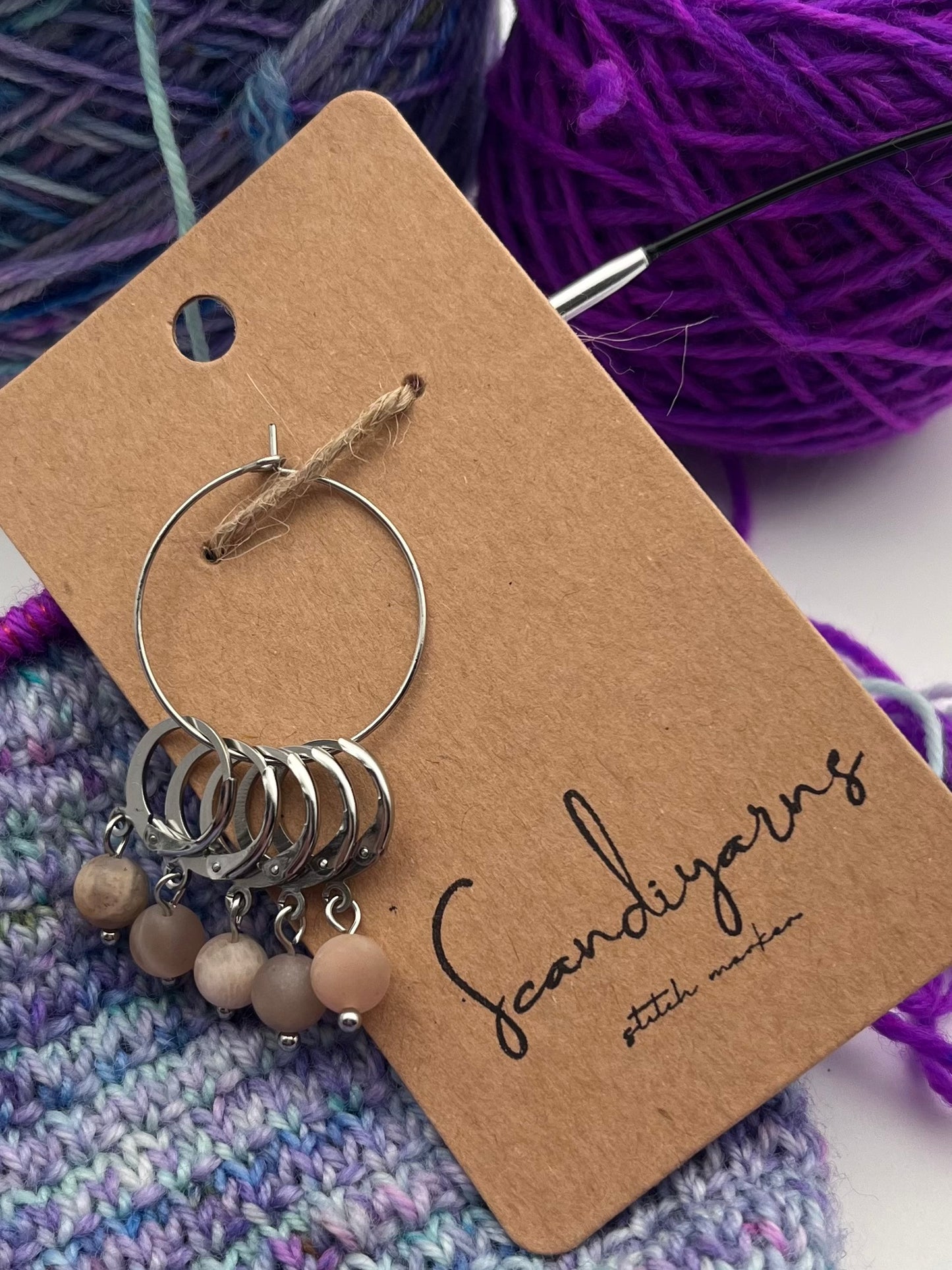 Sonnenstein mit Huggie 5er Set Silber