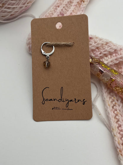 Facettperle Kupfer mit Huggie Silber