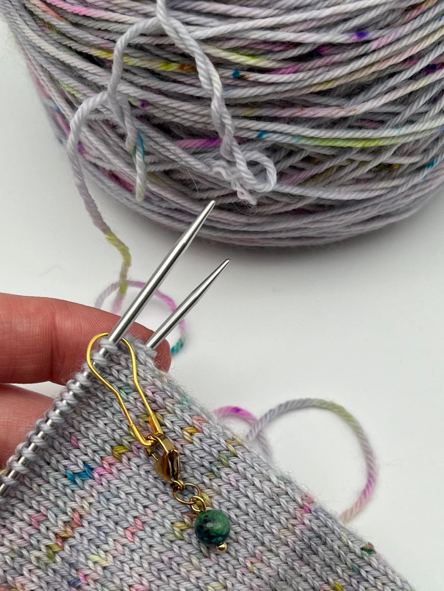 Lapislazuli mit Karabiner 5er Set Gold