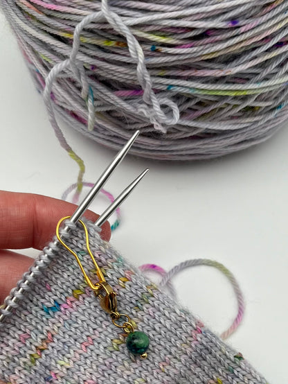 Lapislazuli mit Karabiner 5er Set Gold