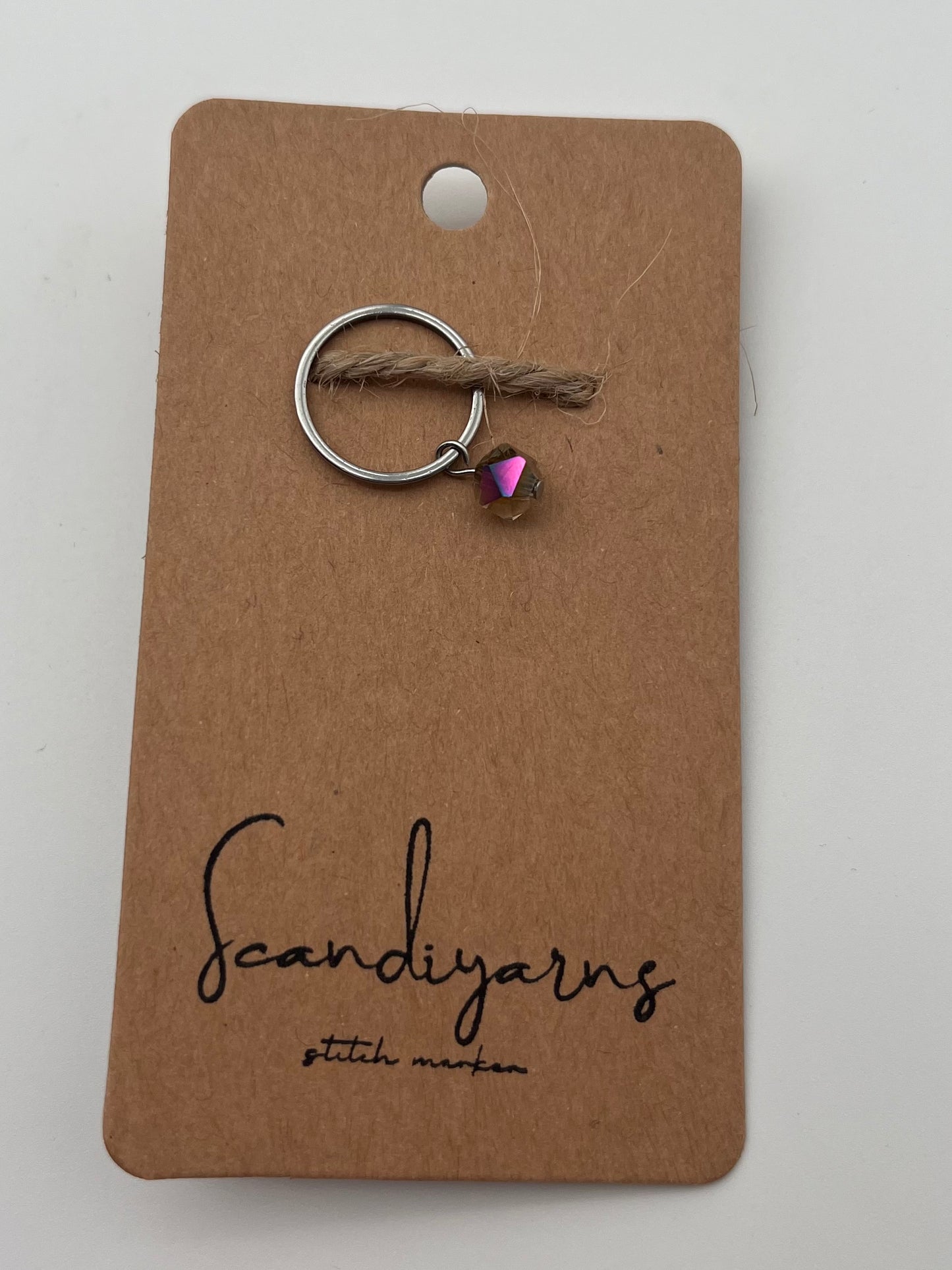 Facettperle Rosa mit großem Ring Silber