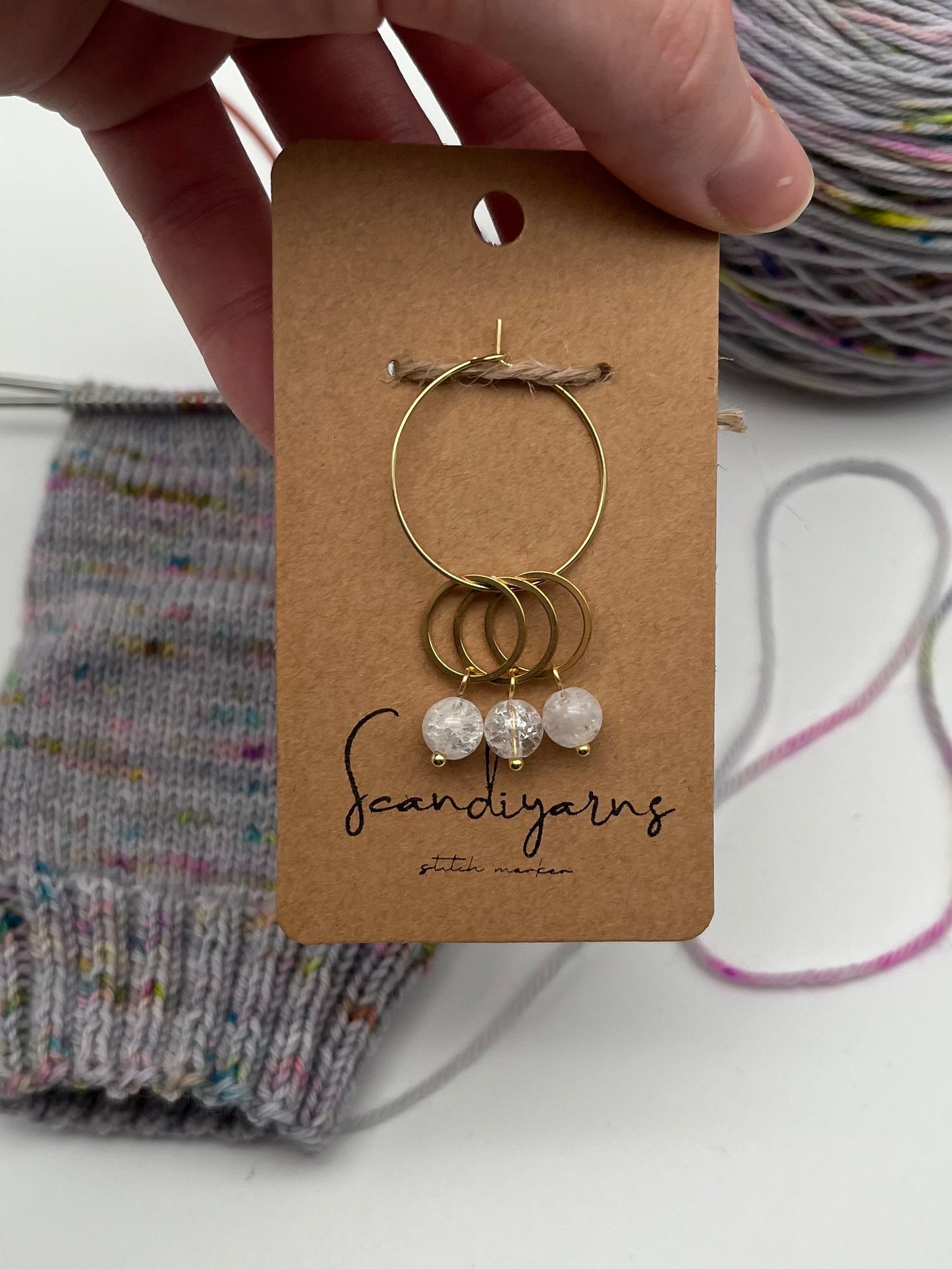 Quarz mit kleinem Ring 3er Set Gold