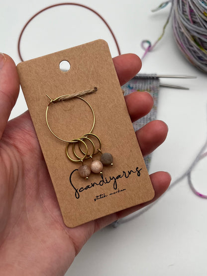 Sonnenstein mit kleinem Ring 3er Set Gold