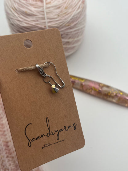 Rondellperle Bunt mit Karabiner Silber