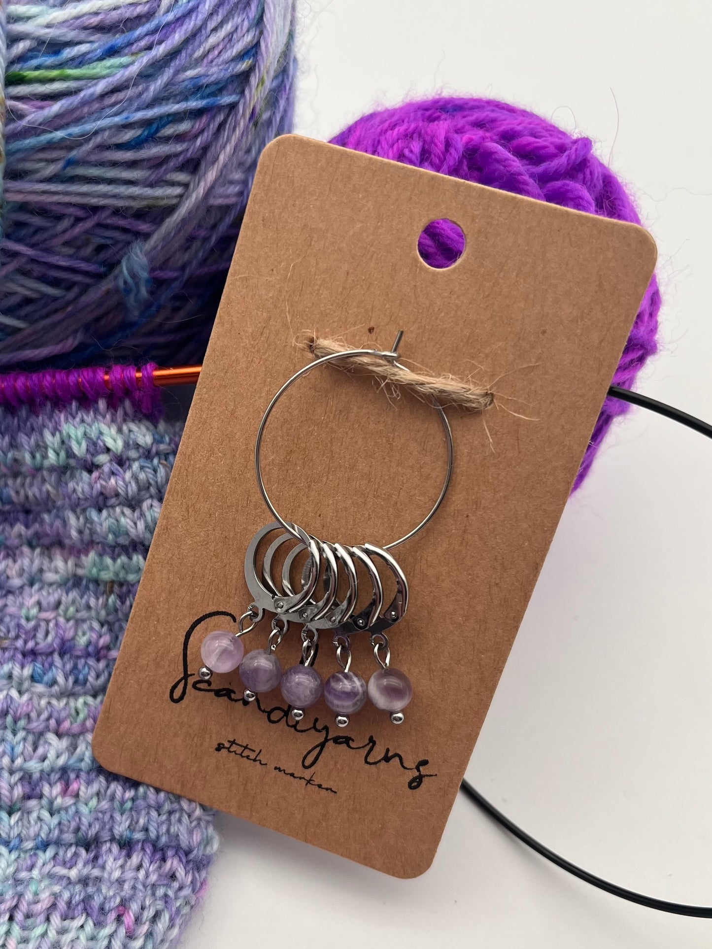 Amethyst mit Huggie 5er Set Silber