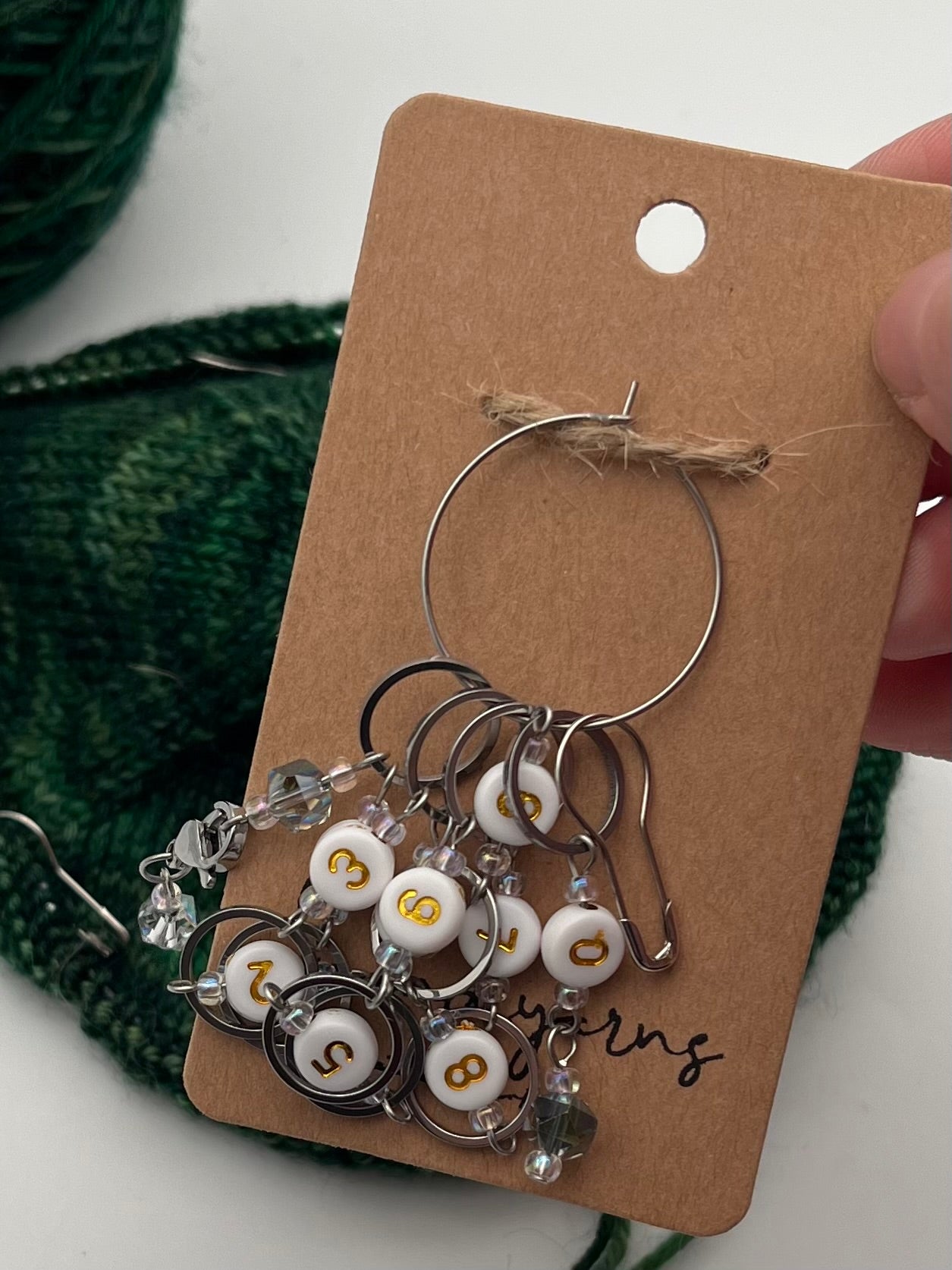 Reihenzähler 1-10 Facettperle mit kleinem Ring Silber