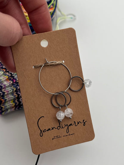 Quarz mit kleinem Ring 3er Set Silber