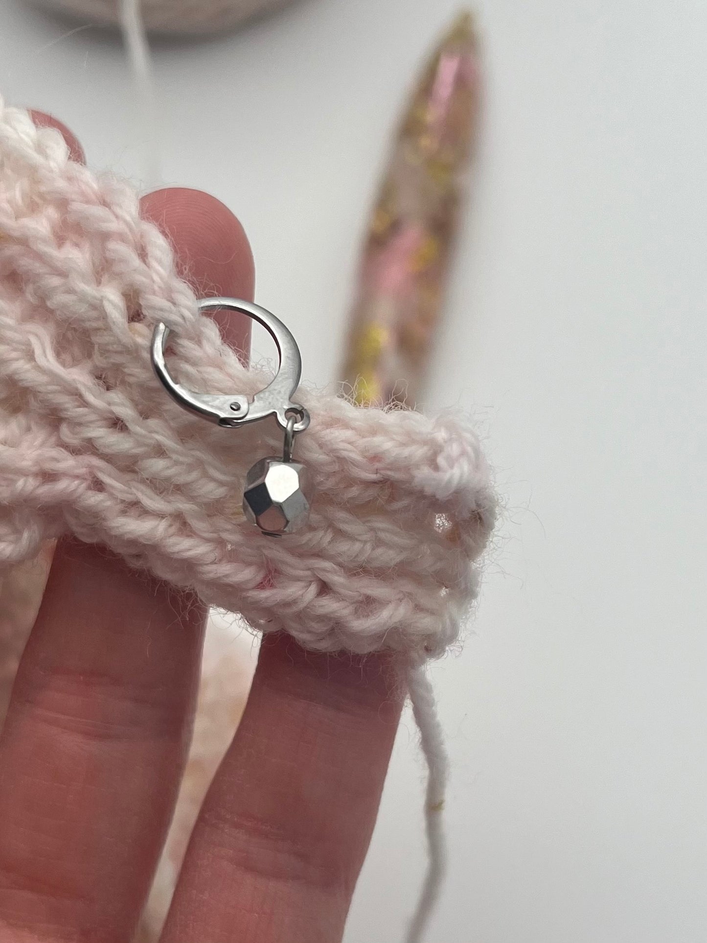 Rondellperle Silber mit Huggie Silber