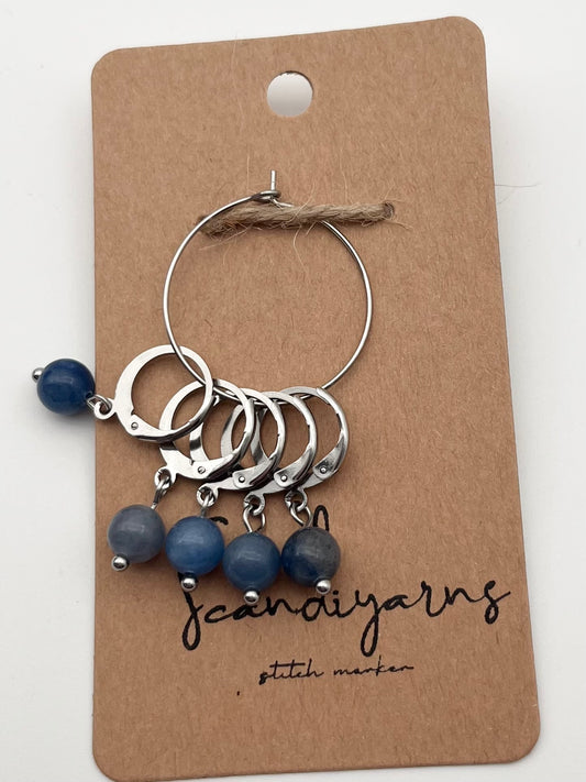 Aventurin mit Huggie 5er Set Silber