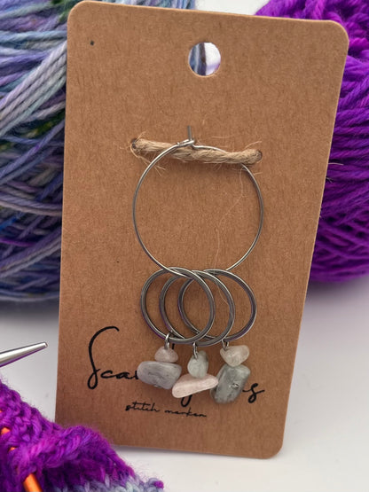 Morganit Stein mit großem Ring 3er Set Silber