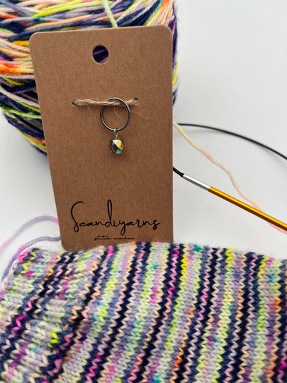 Rondellperle Bunt mit kleinem Ring Silber