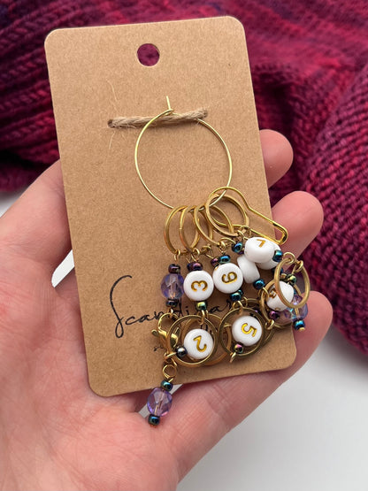 Reihenzähler 1-10 Rondellperle mit kleinem Ring Gold