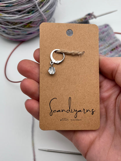 Rondellperle Silber mit Huggie Silber