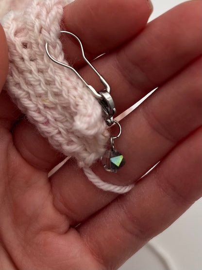 Facettperle Blau mit Karabiner Silber