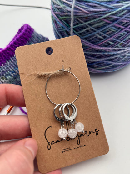 Quarz mit Huggie 3er Set Silber