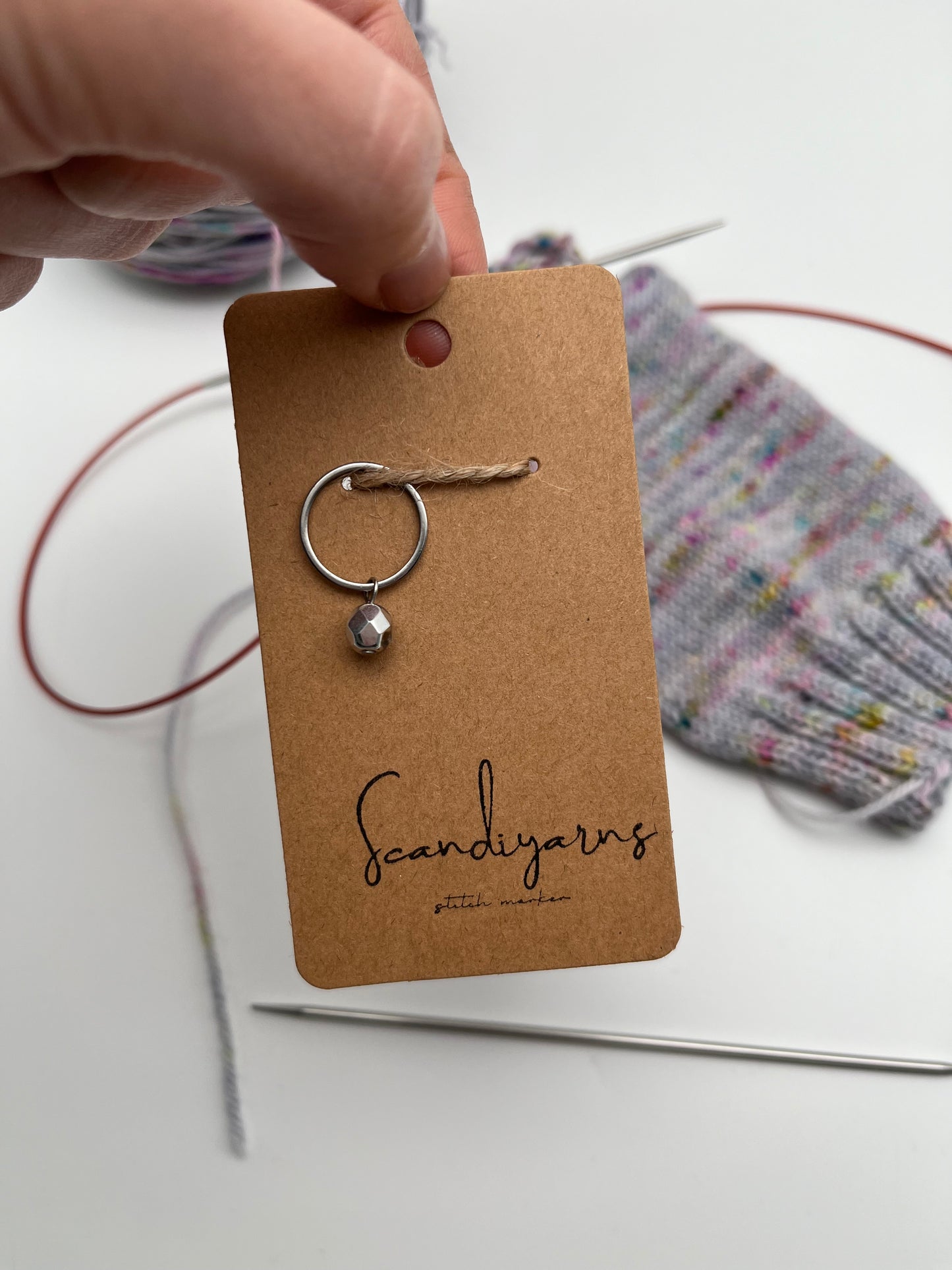 Rondellperle Silber mit großem Ring Silber