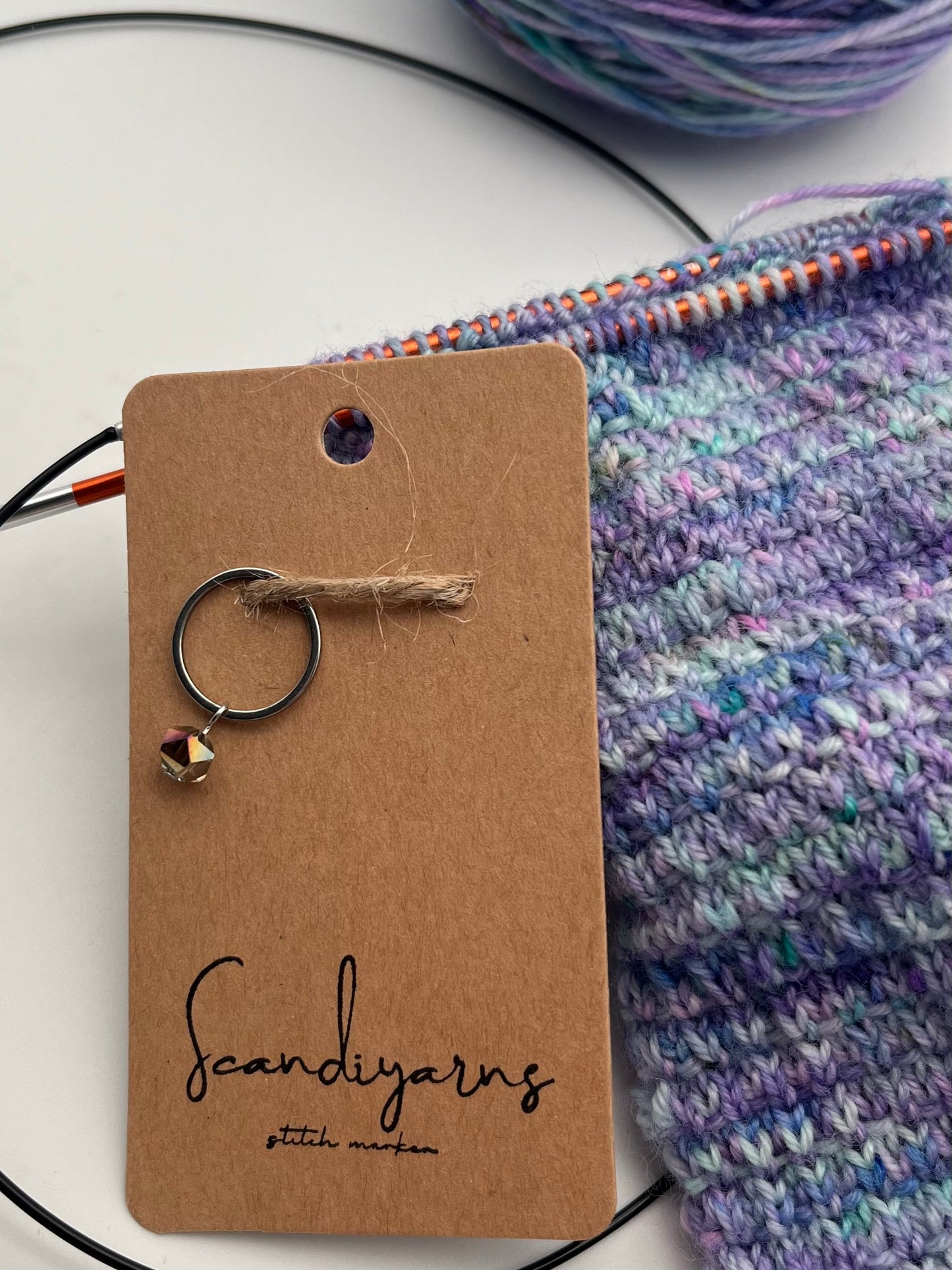 Facettperle Rosa mit großem Ring Silber