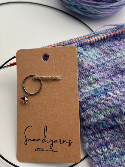 Facettperle Rosa mit großem Ring Silber