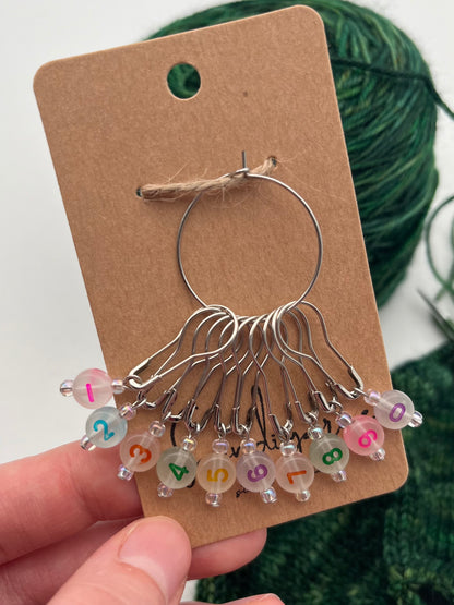 Reihenzähler 1-10 Bunt/Rosa Silber