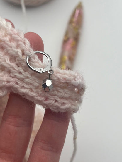 Rondellperlen Schwarz, Bunt, Silber mit Huggie 3er Set Silber