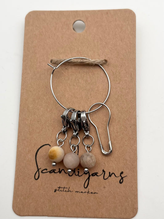 Sonnenstein mit Karabiner 3er Set Silber