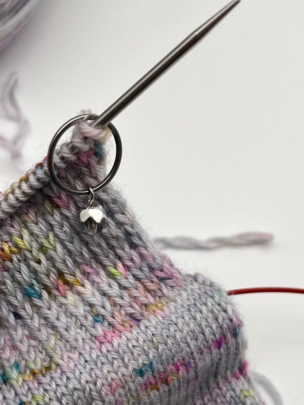 Rondellperle Silber mit großem Ring Silber