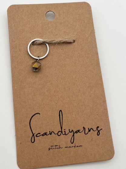 Facettperle Kupfer mit kleinem Ring Silber