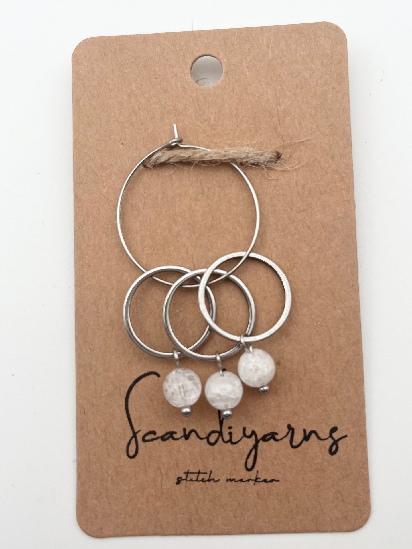 Quarz mit großem Ring 3er Set Silber