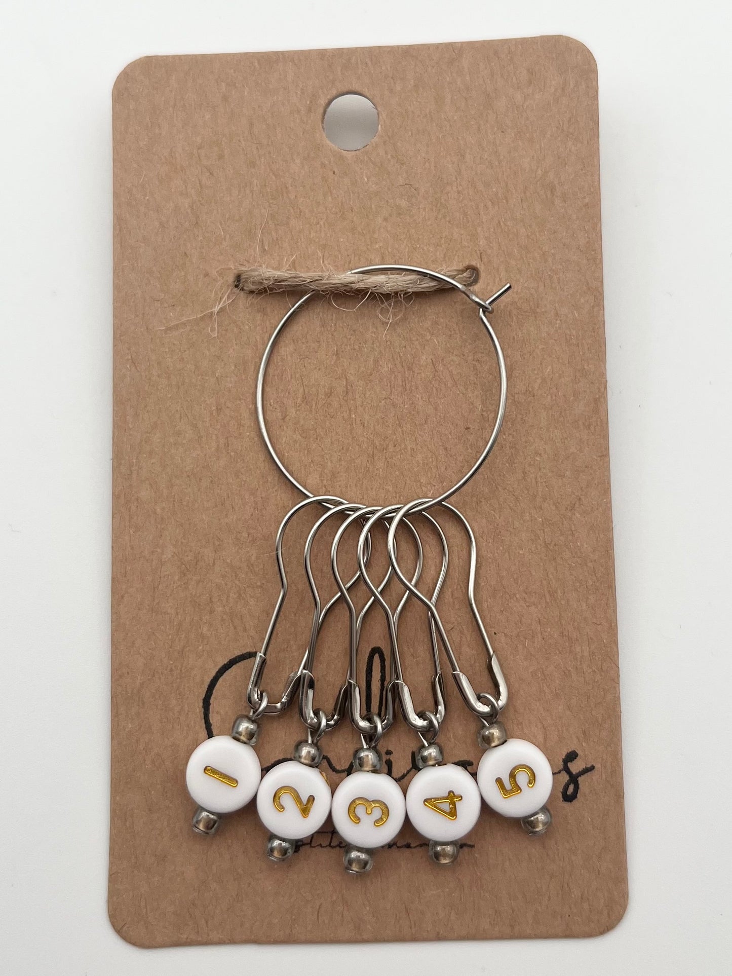 Reihenzähler 1-5 Weiß/Grau Silber