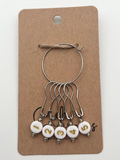 Reihenzähler 1-5 Weiß/Grau Silber