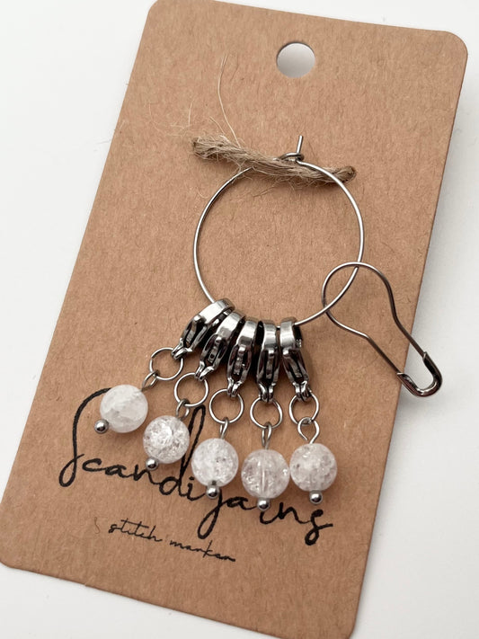 Quarz mit Karabiner 5er Set Silber