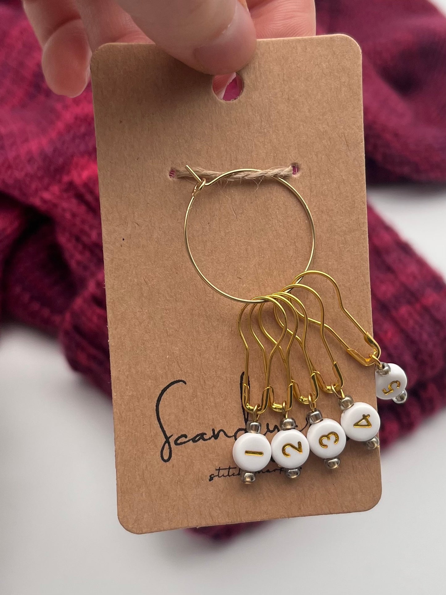 Reihenzähler 1-5 Weiß/Grau Gold