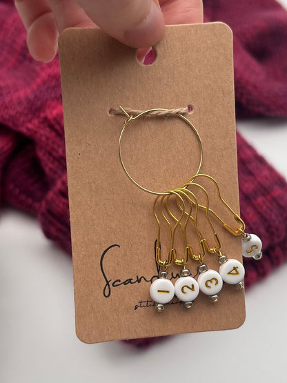 Reihenzähler 1-5 Weiß/Grau Gold