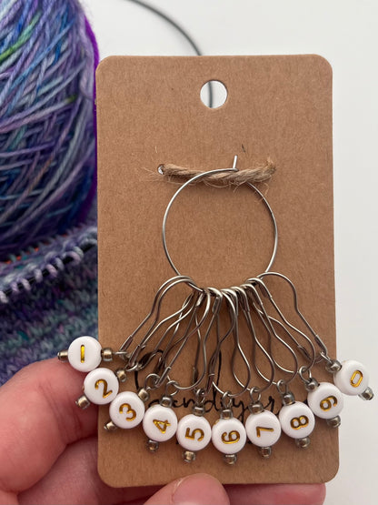 Reihenzähler 1-10 Weiß/Grau Silber