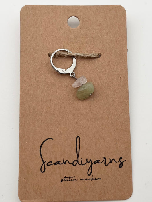 Morganit Stein mit Huggie Silber