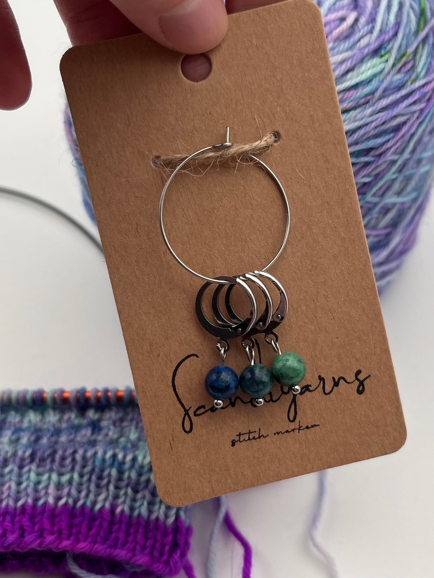 Lapislazuli mit Huggie 3er Set Silber