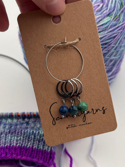 Lapislazuli mit Huggie 3er Set Silber