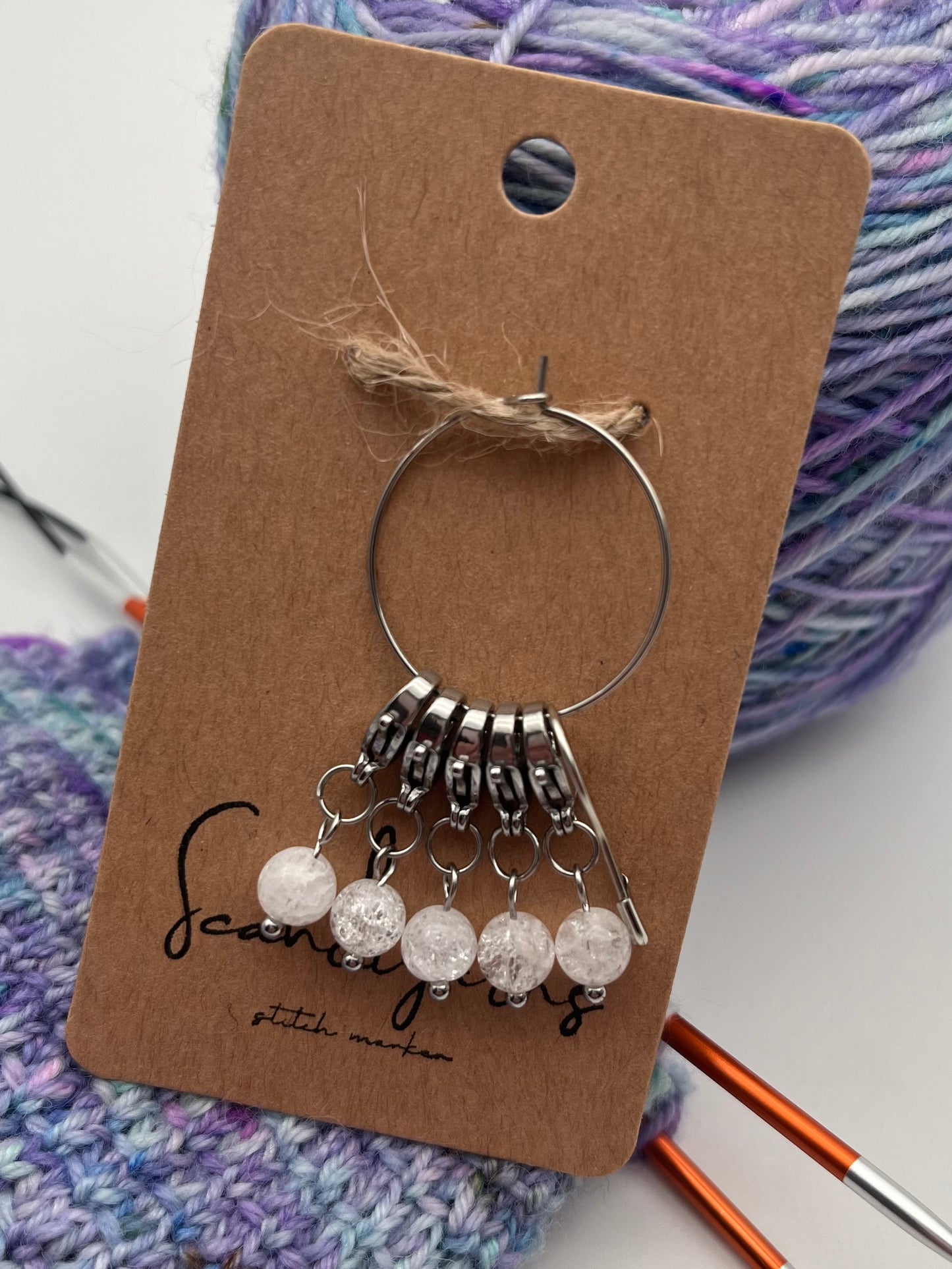 Quarz mit Karabiner 5er Set Silber