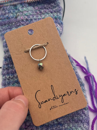 Rondellperle Bunt mit großem Ring Silber