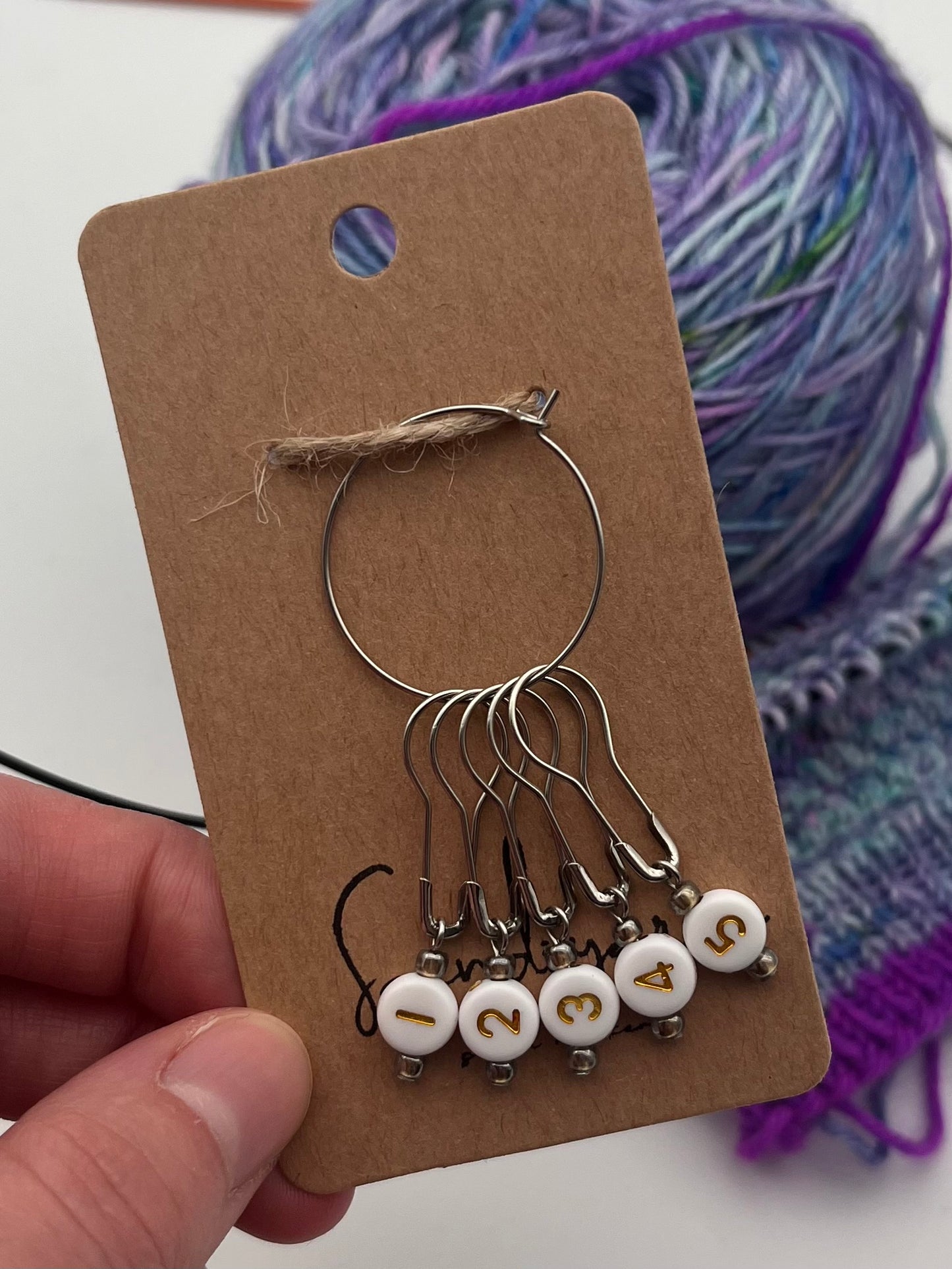 Reihenzähler 1-5 Weiß/Grau Silber