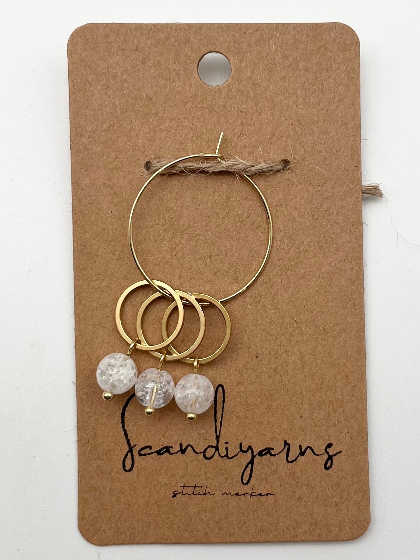 Quarz mit kleinem Ring 3er Set Gold