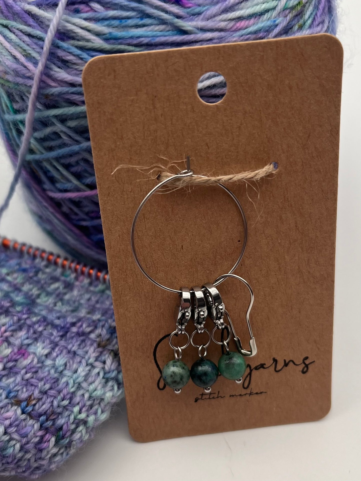 Lapislazuli mit Karabiner 3er Set Silber